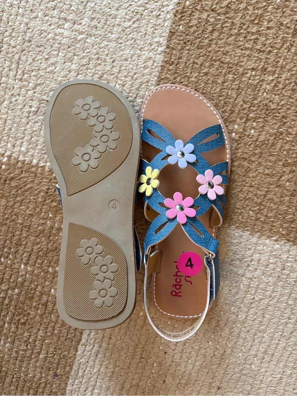 Rachel Shoes Floral Sandals, 4, NWOT